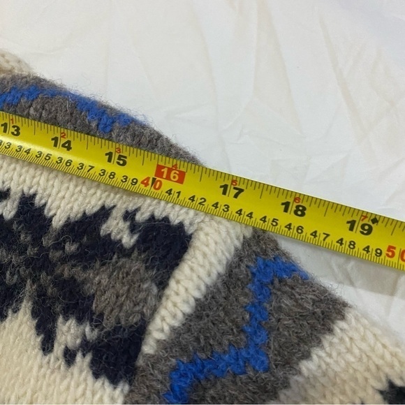 BALTA Vintage 100% wool fisherman grandpa core thick aztec sweater - Picture 7 of 13